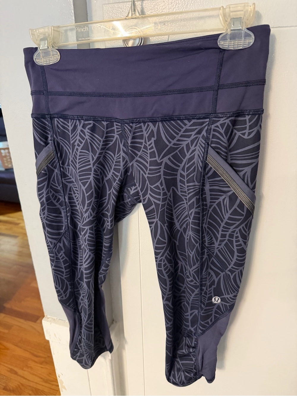 Lululemon Run a Marathon Purple Patterned Active Crop Leggings